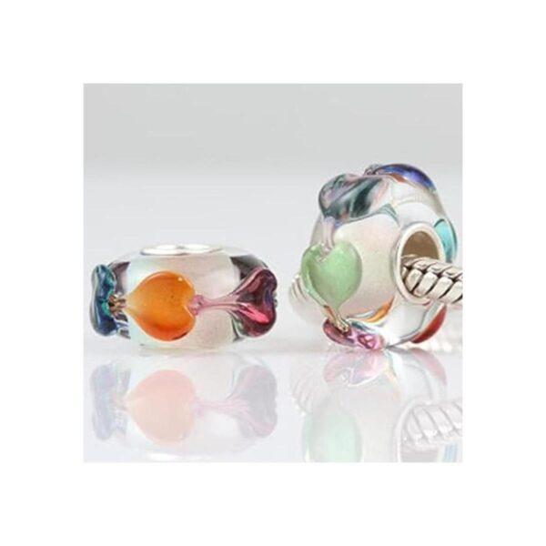 Lampwork Dije de cristal de plata de ley 925 con diseño_4