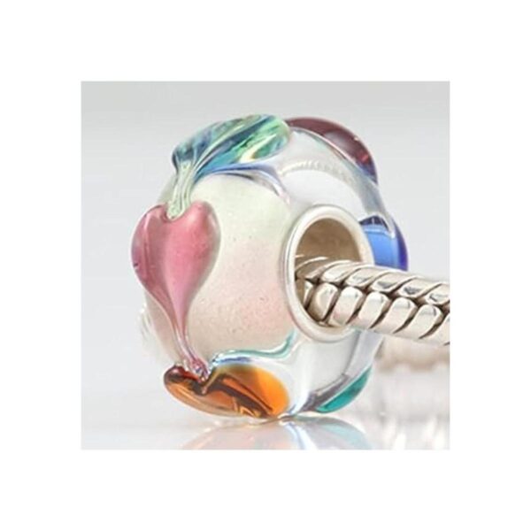 Lampwork Dije de cristal de plata de ley 925 con diseño_5