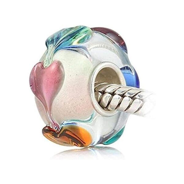 Lampwork Dije de cristal de plata de ley 925 con diseño_1