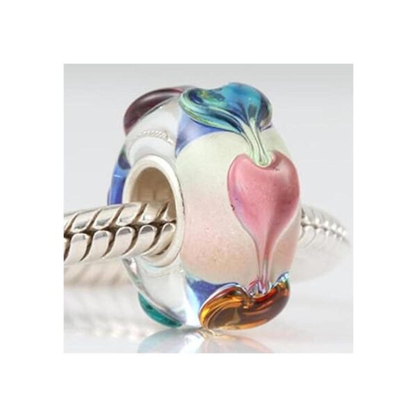 Lampwork Dije de cristal de plata de ley 925 con diseño_2