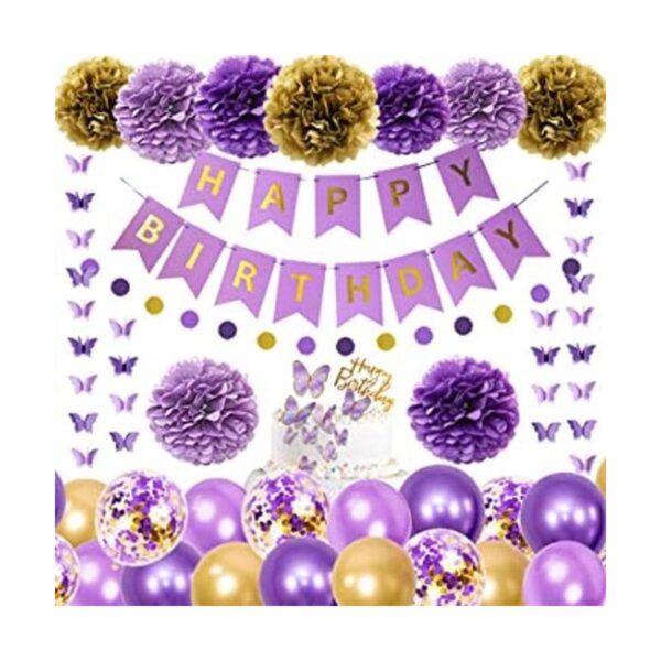 Ouddy Decoraciones de cumpleaños moradas para mujeres y_1