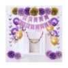 Ouddy Decoraciones de cumpleaños moradas para mujeres y_5