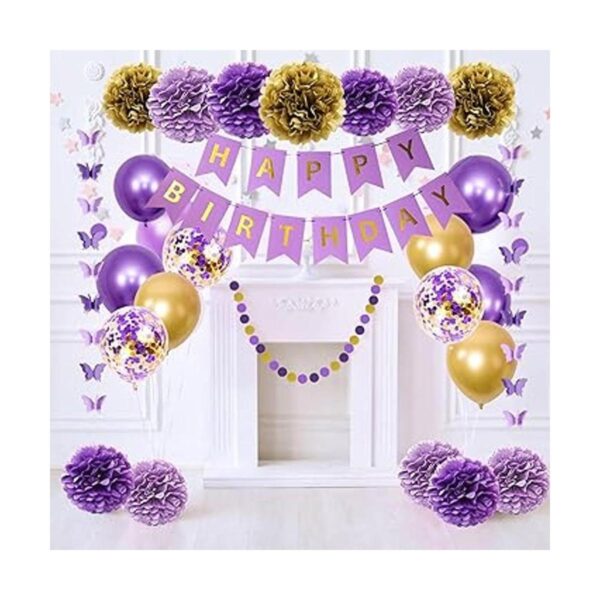 Ouddy Decoraciones de cumpleaños moradas para mujeres y_5