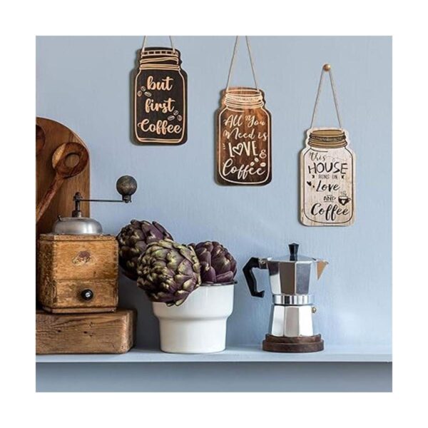 4 letreros decorativos de madera para café letrero de
