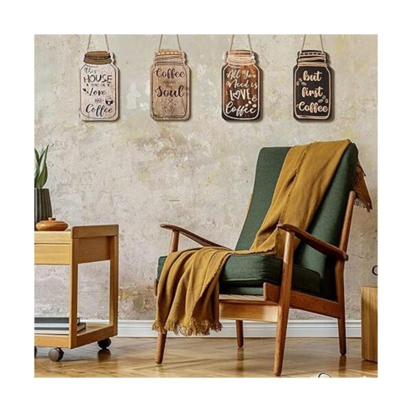 4 letreros decorativos de madera para café letrero de