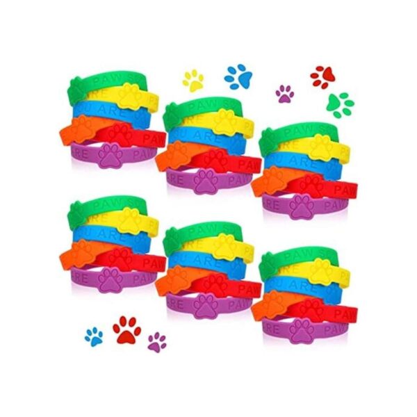 36 pulseras de silicona con estampado de patas pulseras_1