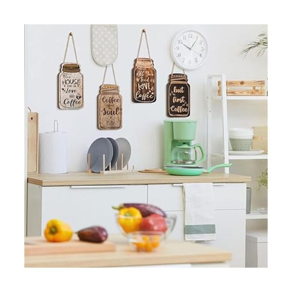 4 letreros decorativos de madera para café letrero de