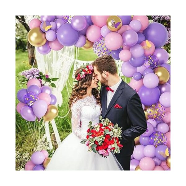 Kit de arco de guirnalda de globos de mariposa rosa_6