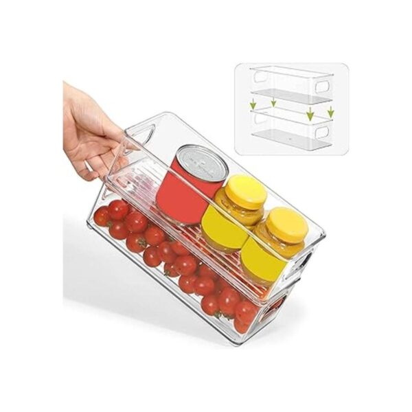 Contenedor apilable de plástico para almacenamiento de