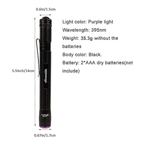D Aventik Edison Design Power 395nm Zoomable Pen Light