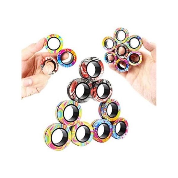 MBOUTrising Juego de 9 juguetes giratorios de anillo_1