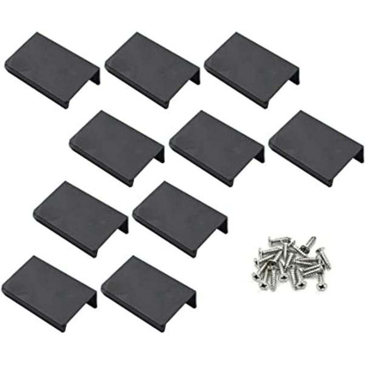 LC LICTOP Tirador oculto de aluminio negro plano de 1.96
