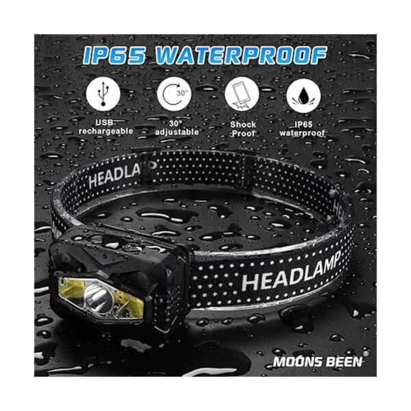 Lunas sido LED faro recargable USB Super brillante Montion_2