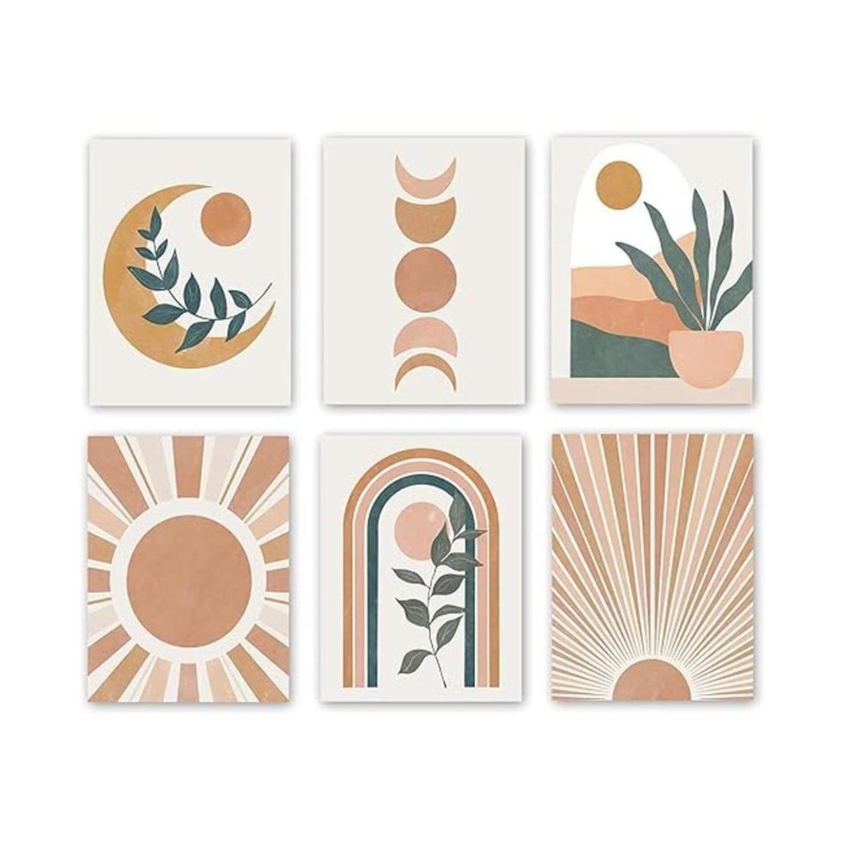 Impresiones abstractas de arte de pared bohemias lienzo