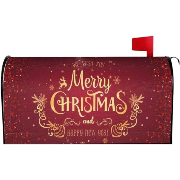 Cubierta de buzón de correo para feliz Navidad rojo_1