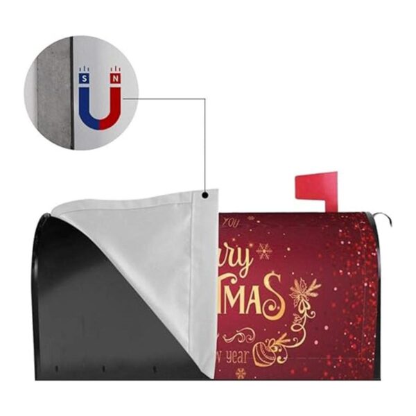 Cubierta de buzón de correo para feliz Navidad rojo_3