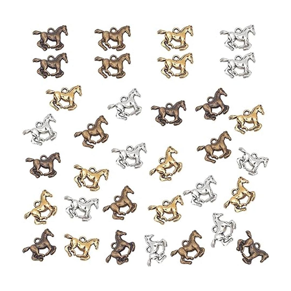 PH PandaHall 120 colgantes de 4 colores para caballo
