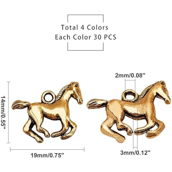 PH PandaHall 120 colgantes de 4 colores para caballo