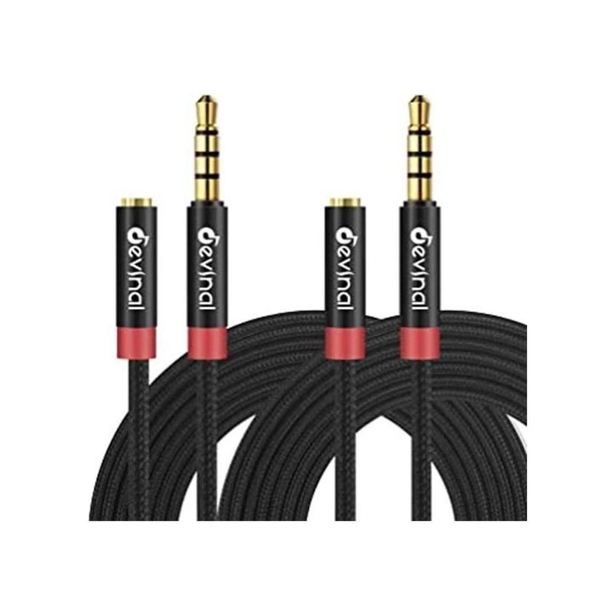 Devinal Cable de extensión para auriculares TRRS de 0.138
