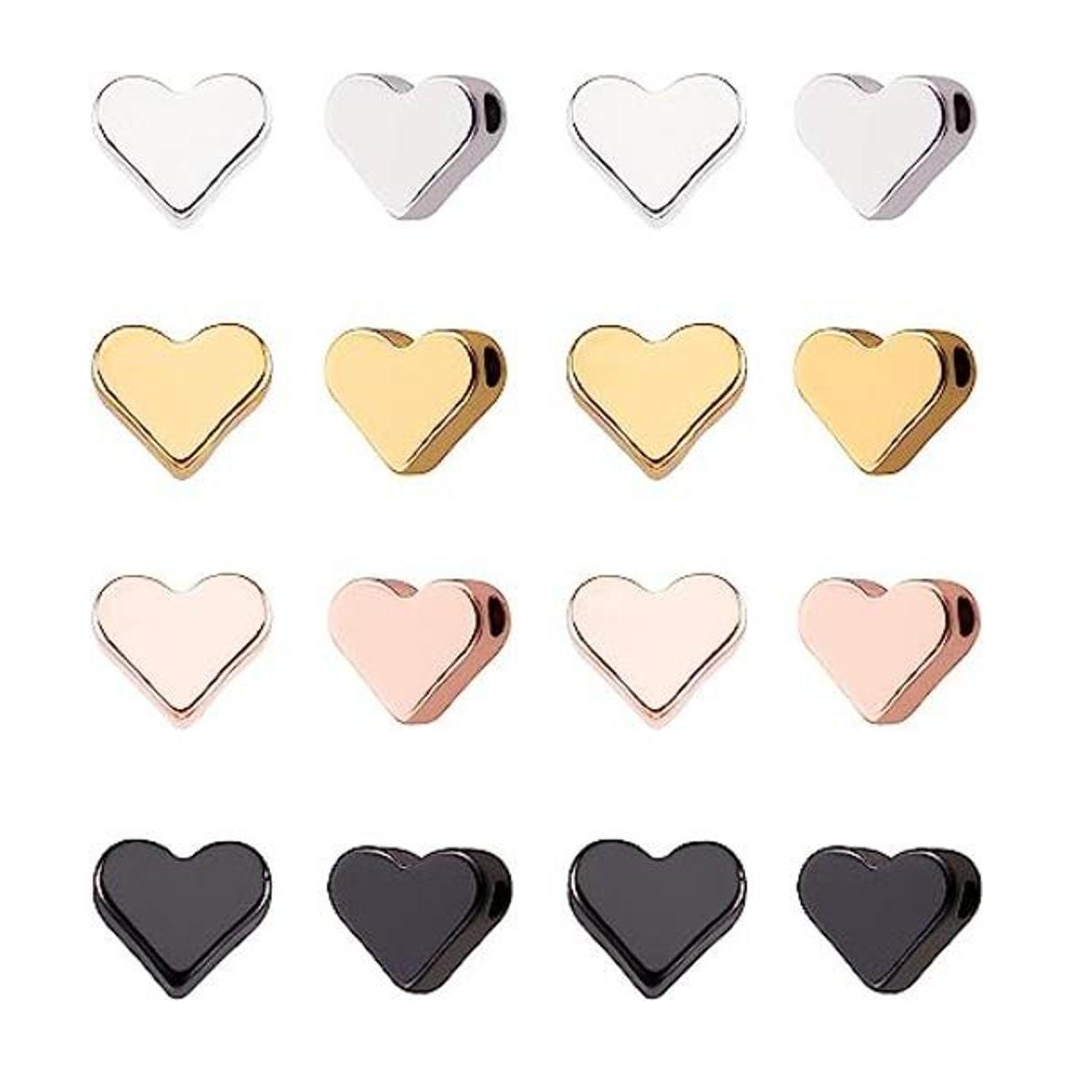 PH PandaHall Cuentas de corazón 40 cuentas espaciadoras