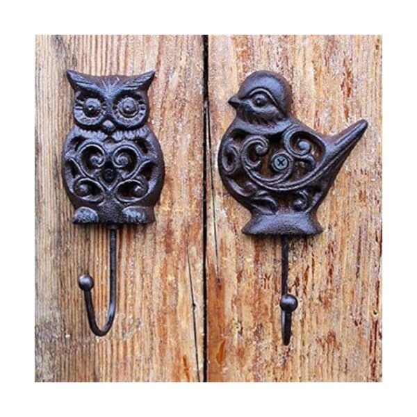 KiaoTime Ganchos de pared de hierro fundido vintage para