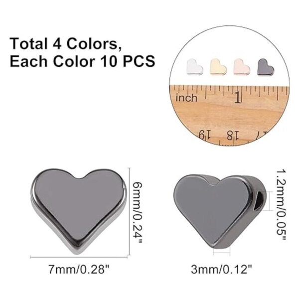 PH PandaHall Cuentas de corazón 40 cuentas espaciadoras