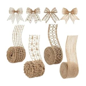 4 rollos de cinta de arpillera natural cinta de encaje de