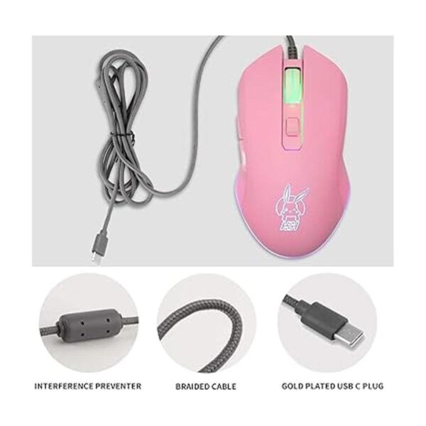 IULONEE USB tipo C ratón con cable ratón de ordenador_2