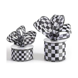 Geosar 2 rollos de cinta de cuadros blanco y negro a
