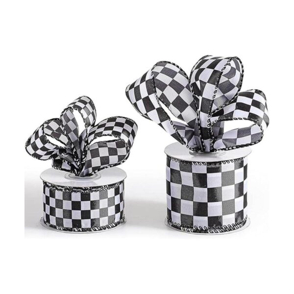 Geosar 2 rollos de cinta de cuadros blanco y negro a