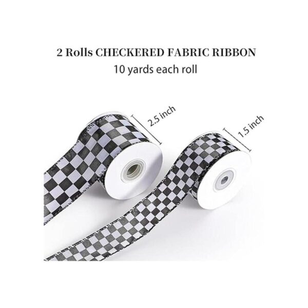 Geosar 2 rollos de cinta de cuadros blanco y negro a