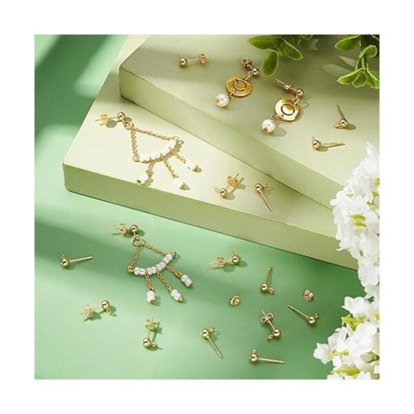 PH PandaHall 300 aretes de bola de oro de 18 quilates 100_3