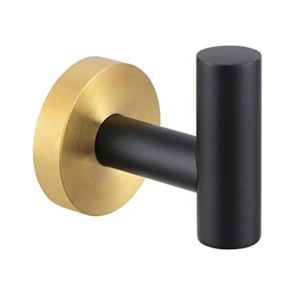 Gancho de toalla negro y dorado soporte de toalla de baño