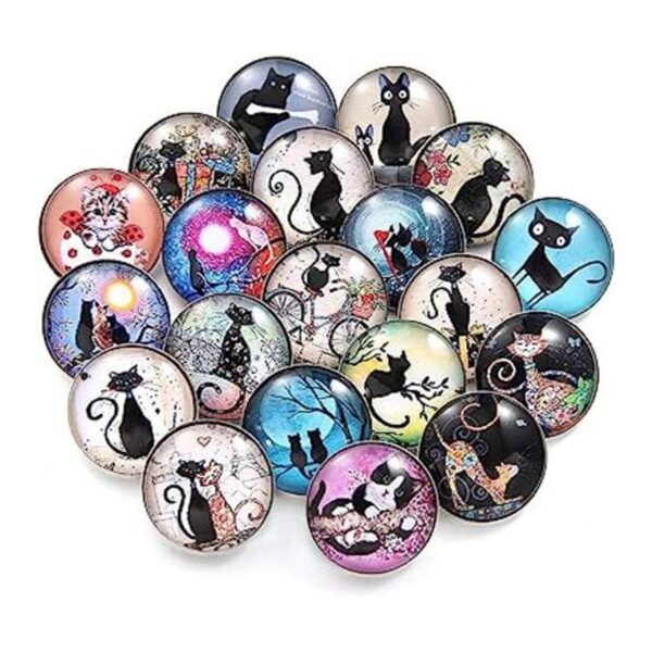 Coeufuedy 20 dijes de joyería de gato de 0.709 in_1