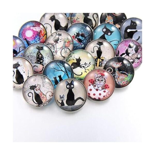 Coeufuedy 20 dijes de joyería de gato de 0.709 in_2