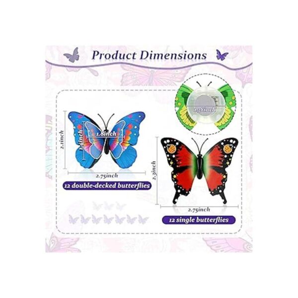 Etiqueta de luz LED 3D para decoración de mariposa