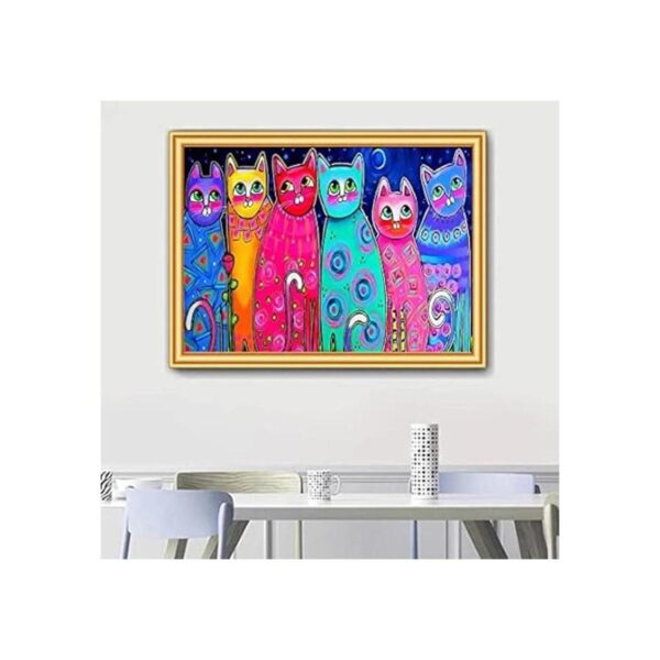 Kit de pintura de diamante 5D para gatos para adultos_2