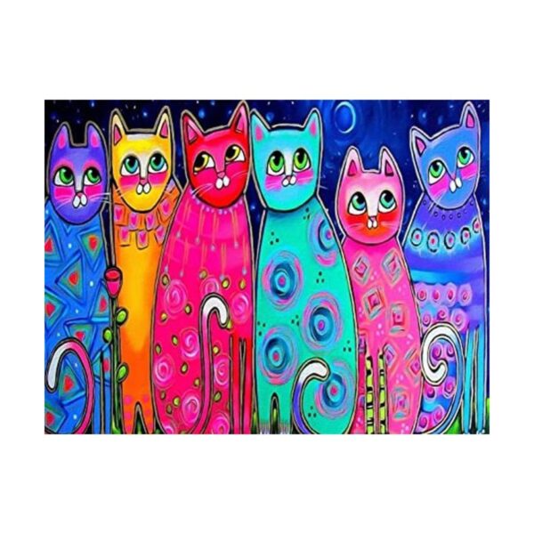 Kit de pintura de diamante 5D para gatos para adultos_1