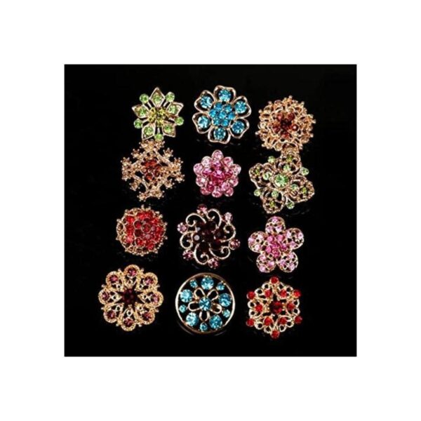 Lucky Monet Lote de 12 broches de cristal de diamantes de_1