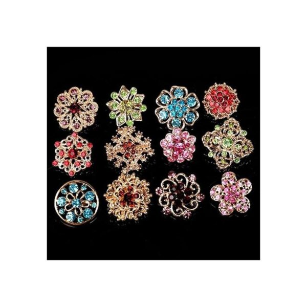 Lucky Monet Lote de 12 broches de cristal de diamantes de_2