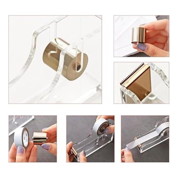 Dispensador de cinta acrílica dorada kit de dispensador_5