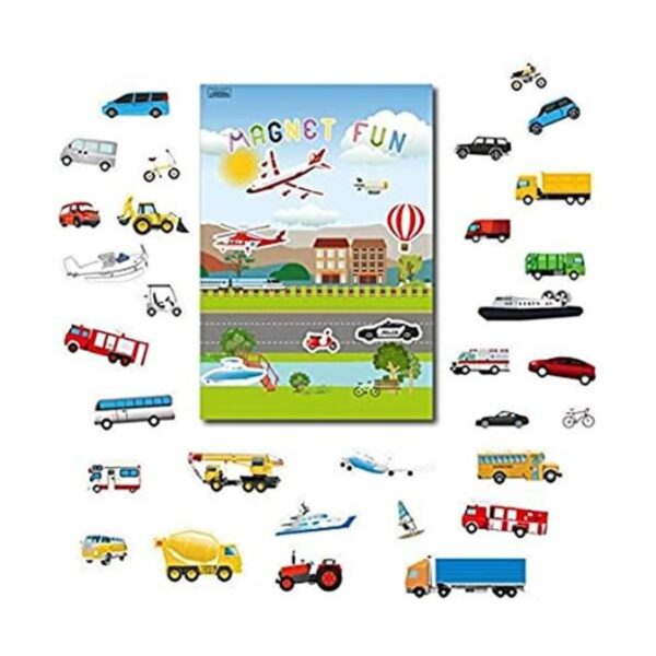 Tablero de juegos magnético portátil autos aviones_1
