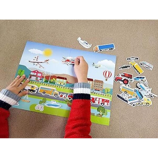 Tablero de juegos magnético portátil autos aviones_3