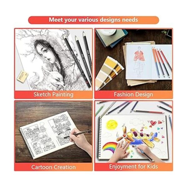 HomeMall Juego de lápices de dibujo 37 paquetes de kit de