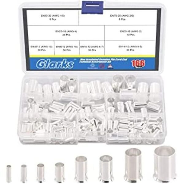 Glarks Kit de 166 piezas de 8 tamaños AWG 12 10 8 6 4_1