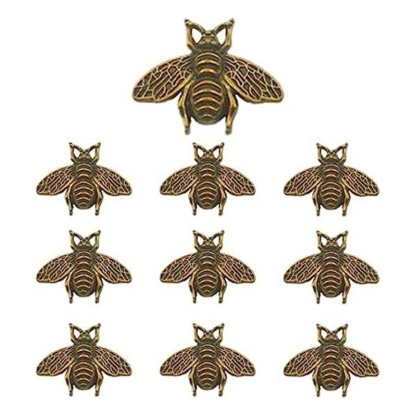 Duolai 10pcs Retro Oro Little Bee Craft Monederos de Cuero_1