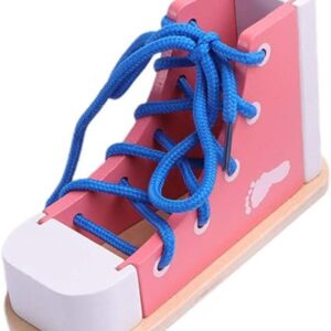 NUOBESTY Aprende a atar zapatos de madera con cordones_1