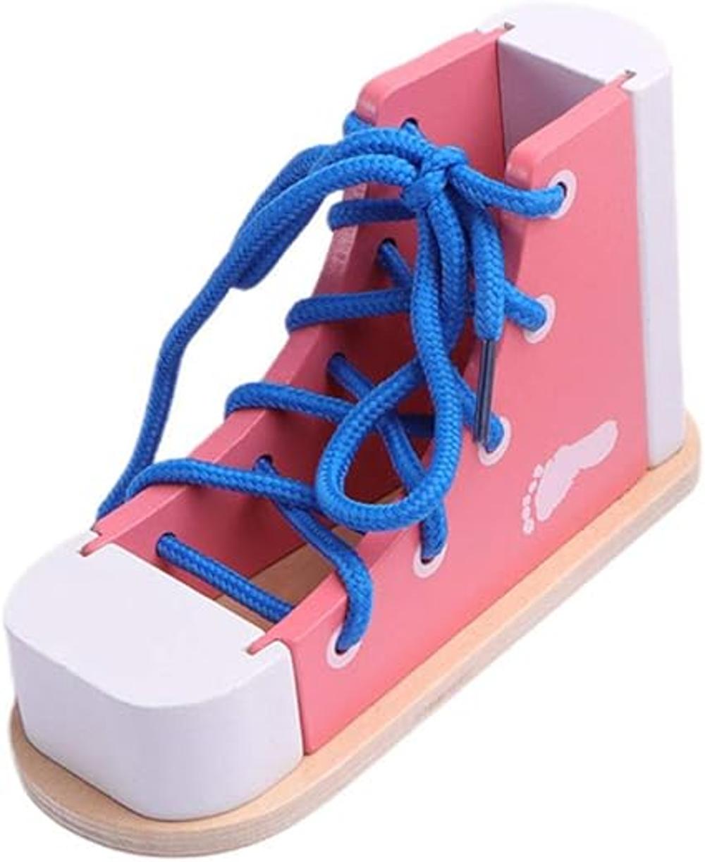 NUOBESTY Aprende a atar zapatos de madera con cordones