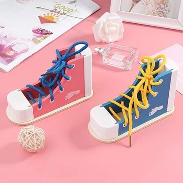 NUOBESTY Aprende a atar zapatos de madera con cordones_6