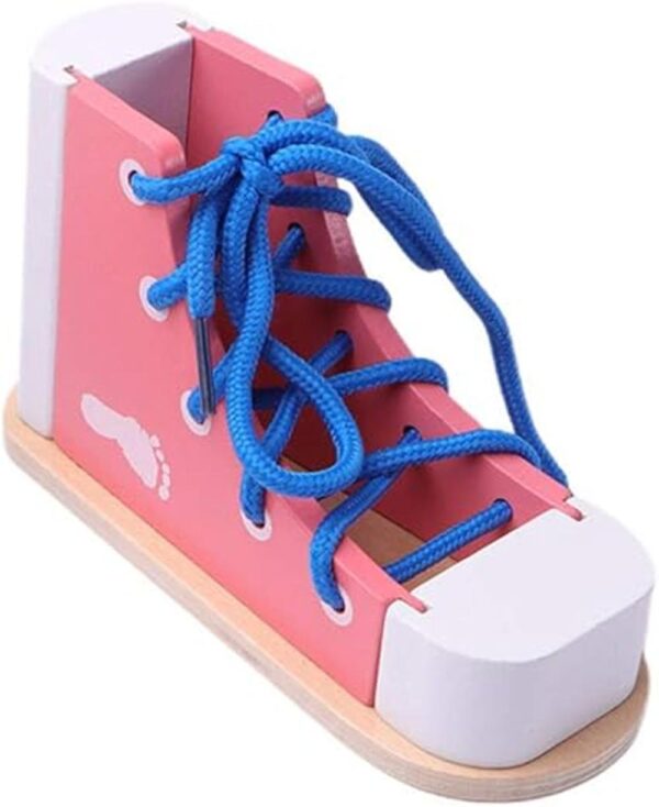 NUOBESTY Aprende a atar zapatos de madera con cordones_2